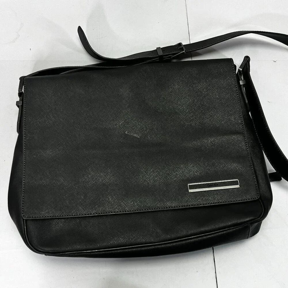Calvin Klein Safiano Leather Laptop Bag